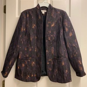 Cold water Creek Metallic Copper and brown Blazer